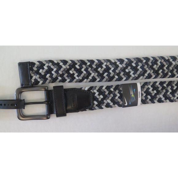 Nike S5045929A Men's Sz M (36-38) Black Multi G Flex Webbed Braided Golf Belt - Picture 5 of 10